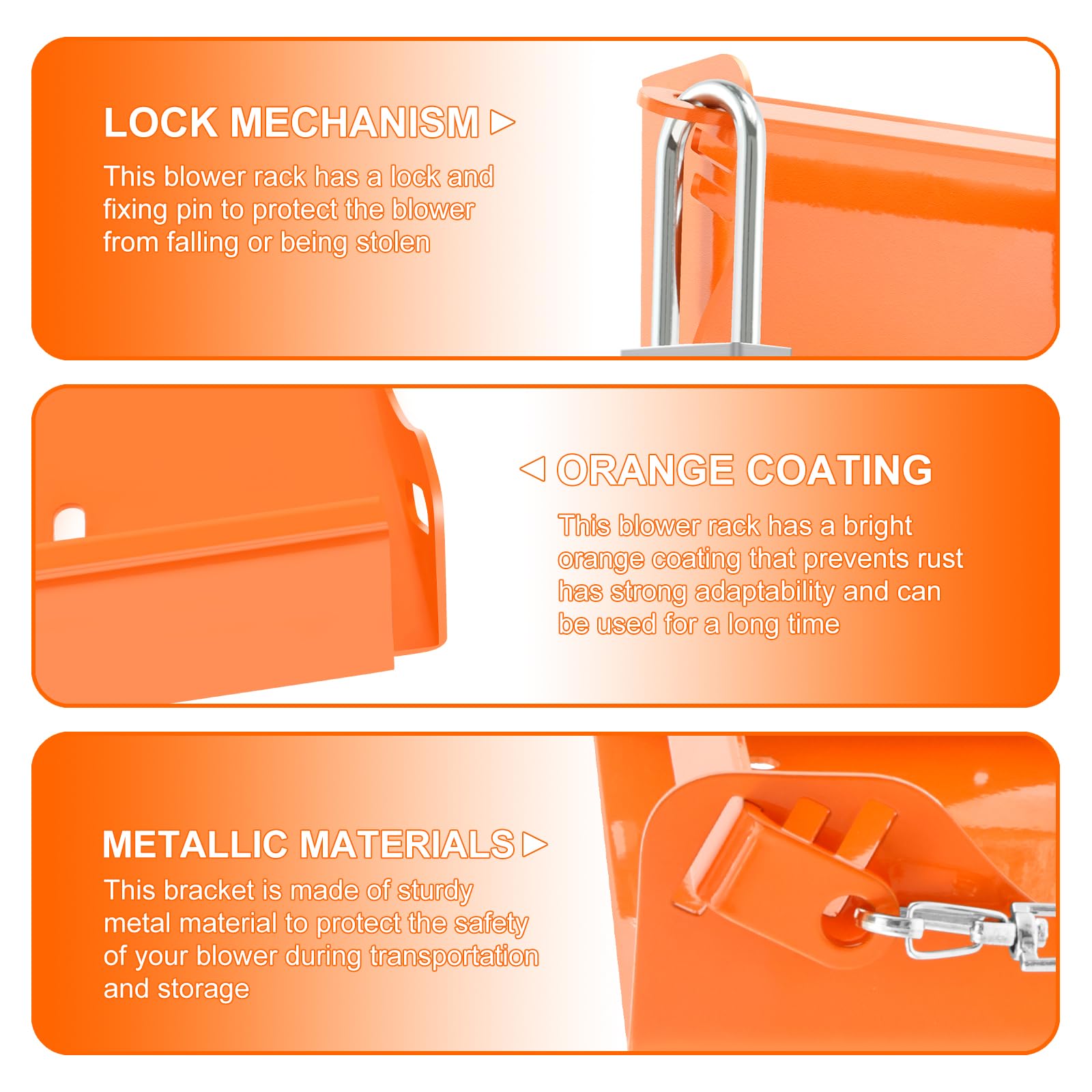 Support Souffleur Portatif BG50 BG56 BG66 BG86 - Porte Souffleur Métal Orange Pour Garage Jardin