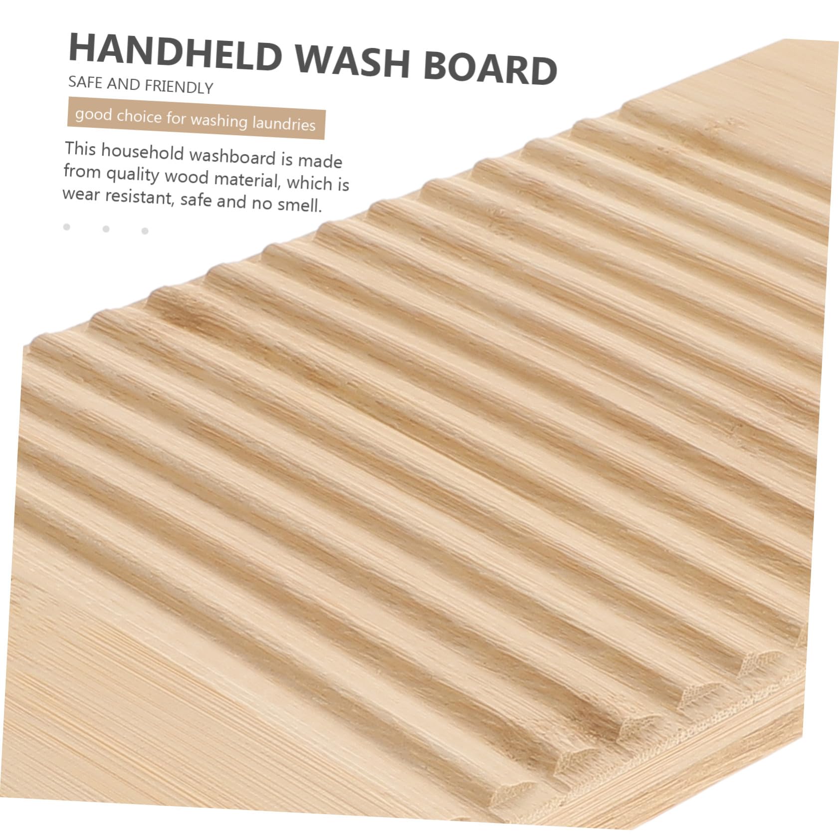 BESTYASH Washboard in Legno Resistente per Bucato Domestico Tavoletta Lavapanni con Superficie Ondulata Design Antideformazione e Idrofobico Pratica e Durevole per Uso Colore Casuale