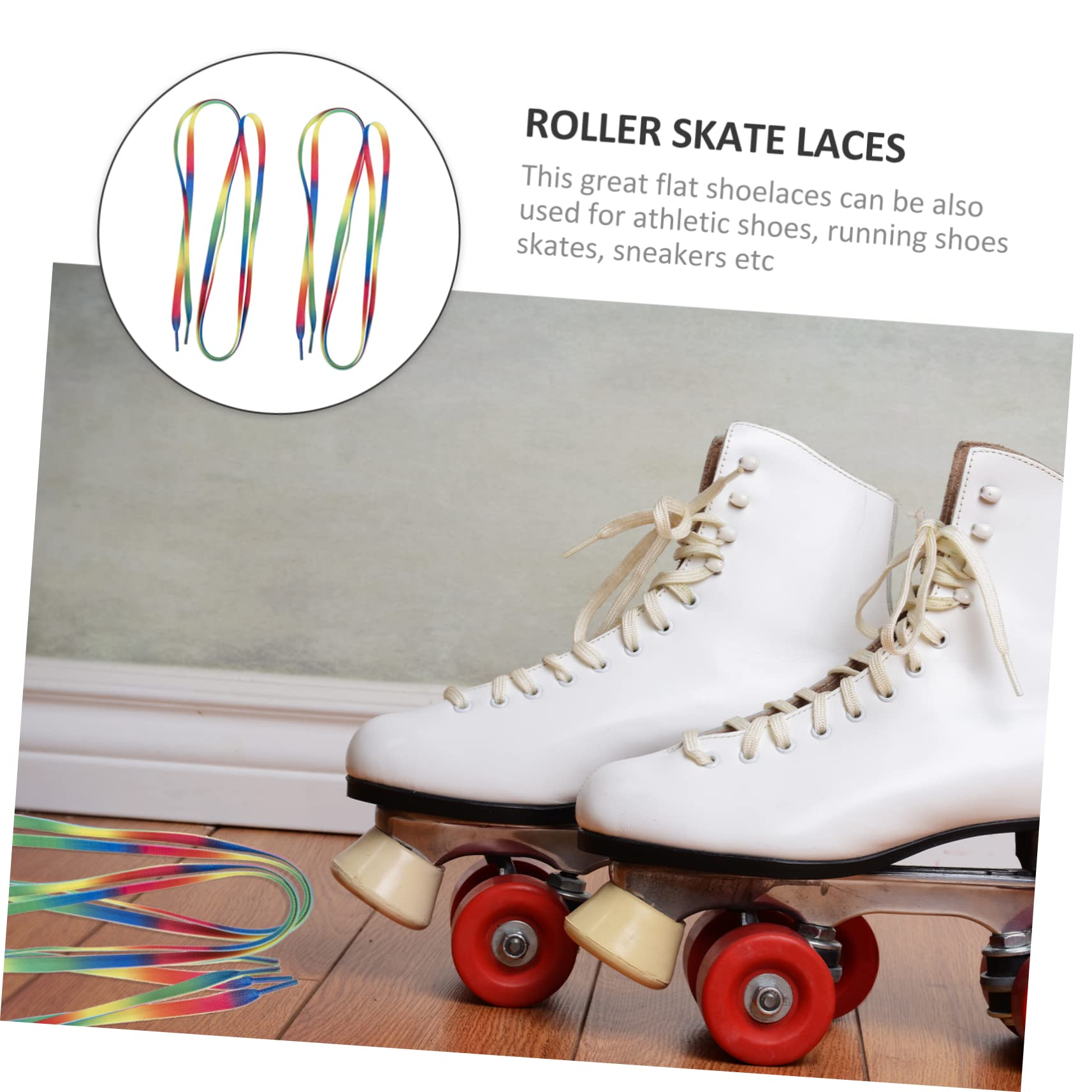 TINEASUR Polyester Ski Shoestrings 1 Pair of Universal Shoelaces 1.8m Length for Roller Skates and Sneakers