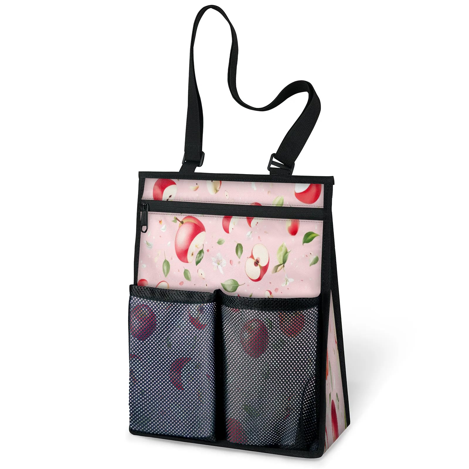 Ourtheme Flowers Apples Portable Shower Bag for Travel Gym Camp Beach Tote Shower Caddy Bags Hanging Toiletry Organizer
