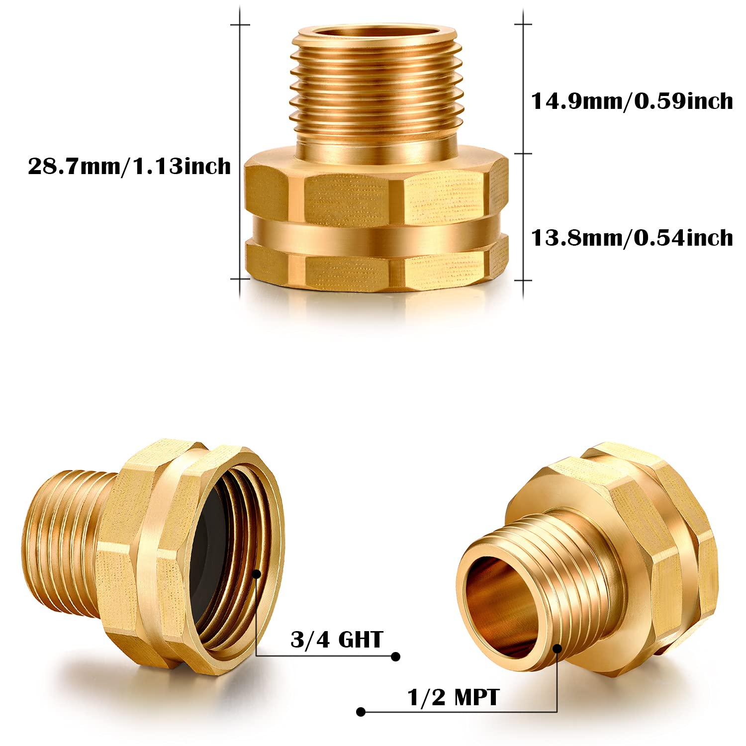 Buy YELUN Solid brass Garden Hose Fittings Connectors Adapter Heavy