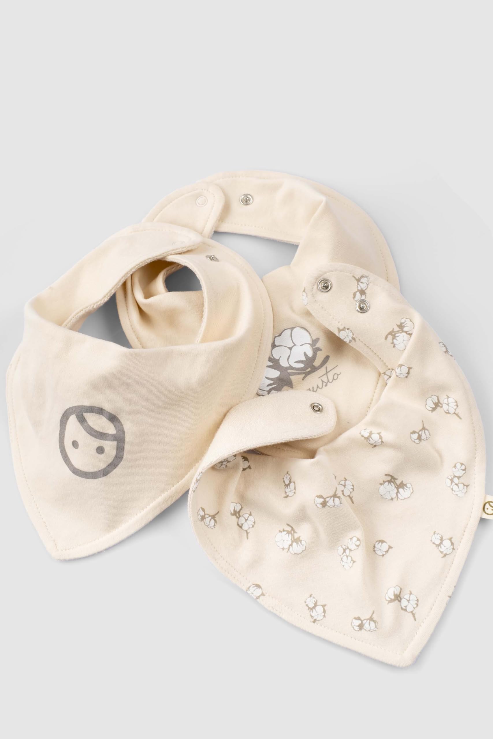 LITTLE GUSTO Baby Bandana Drool Bib, Waterproof, with Adjustable Snaps, Pack of 3, Cotton Patterned - Image 3