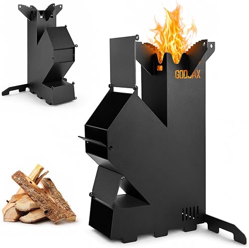 Rocket Stove Rocket Stove for Cooking Portable Wood Mini Burning Stove, Fire Camping Stove for Cooking backyard cooking Camping grill outdoor events BBQ Comes with storage bag