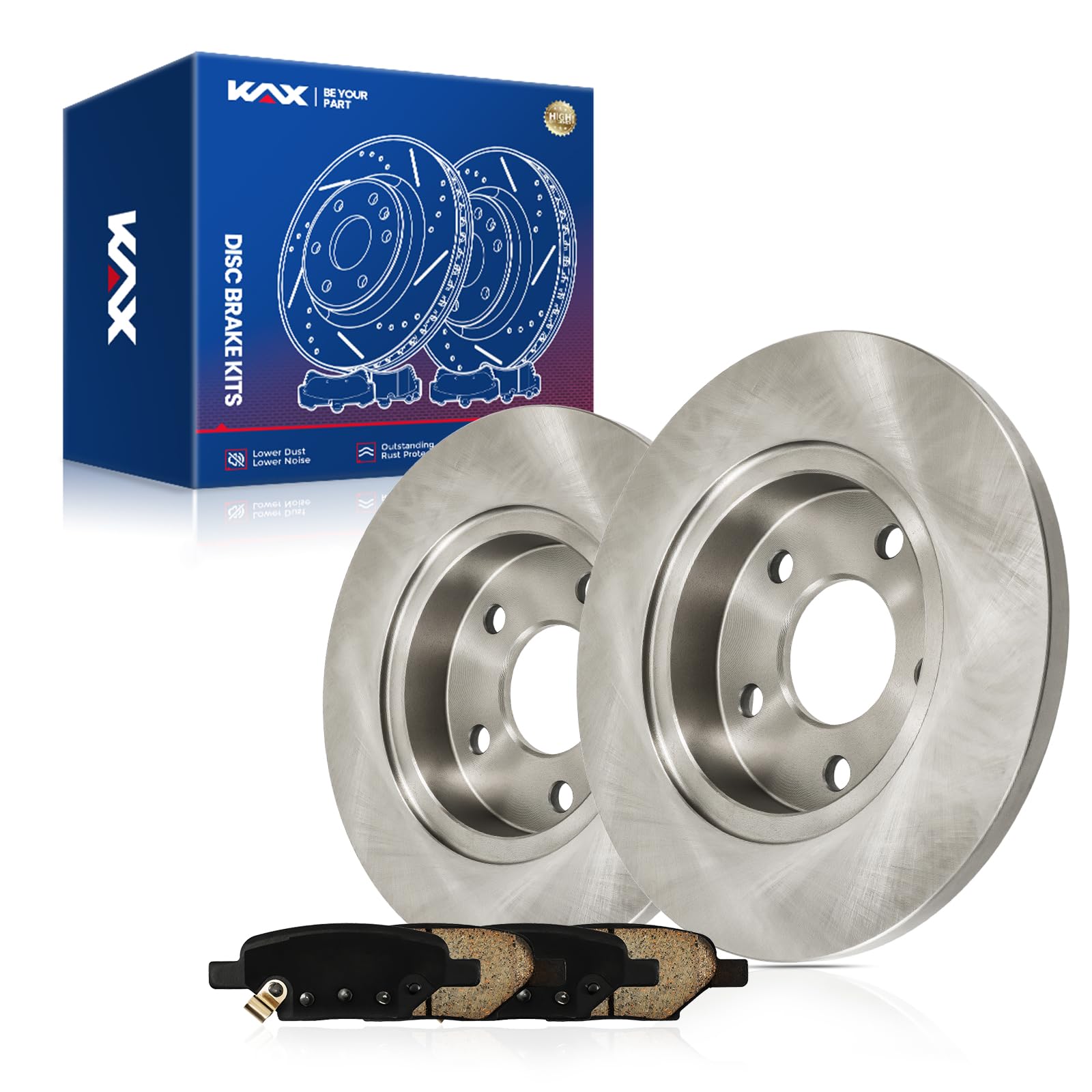 AutoShack - Rotores De Freno Perforados Y Ranurados Con Almohadillas De Cerámica De Rendimiento Y Pinzas De Freno Trasero, Kit De Repuesto Para Chevrolet Malibu Cobalt Pontiac G6 G5 Saturn Aura