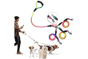 3 Way Dog Leash, No Tangle Triple Leashes for 3 Dogs