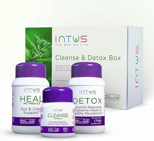 Intus Clean and Detox Box - Programa de desintoxicación ayurvédica para promover la limpieza intestinal y del colon, y apoyar la digestión y un