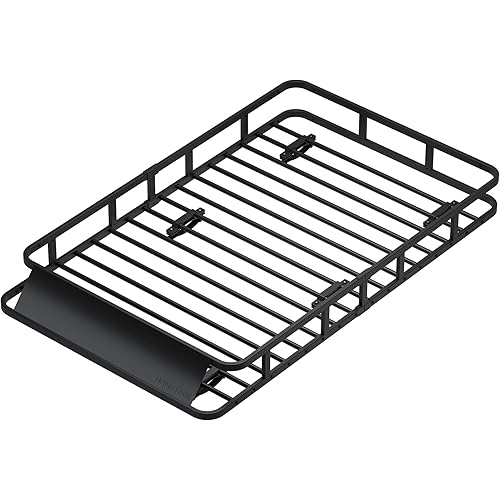 64" x 39" x 6" Cargo Roof Rack, Universal Rust-Proof Roof Basket for SUV, Heavy Duty Steel Rooftop Cargo Carrier, Car Top Luggage Holder 150LBS Capasity, Easy Assembly, Black