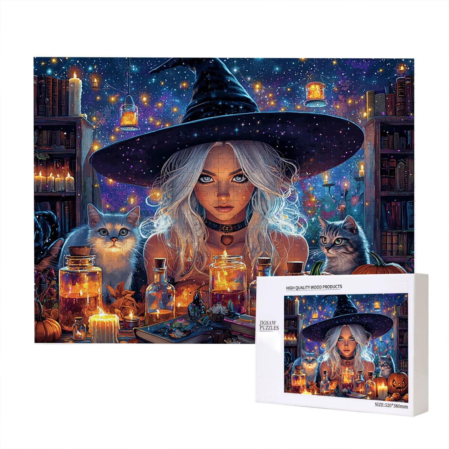 Jigsaw Puzzle, 4000 Pezzi Puzzle Classici, La Strega Puzzle Rilassamento Intelligence, Mpossibile Difficile Puzzle Impegnativo per Adulti Puzzle Gioco Familiare, Regalo per Amore Halloween fr0-460