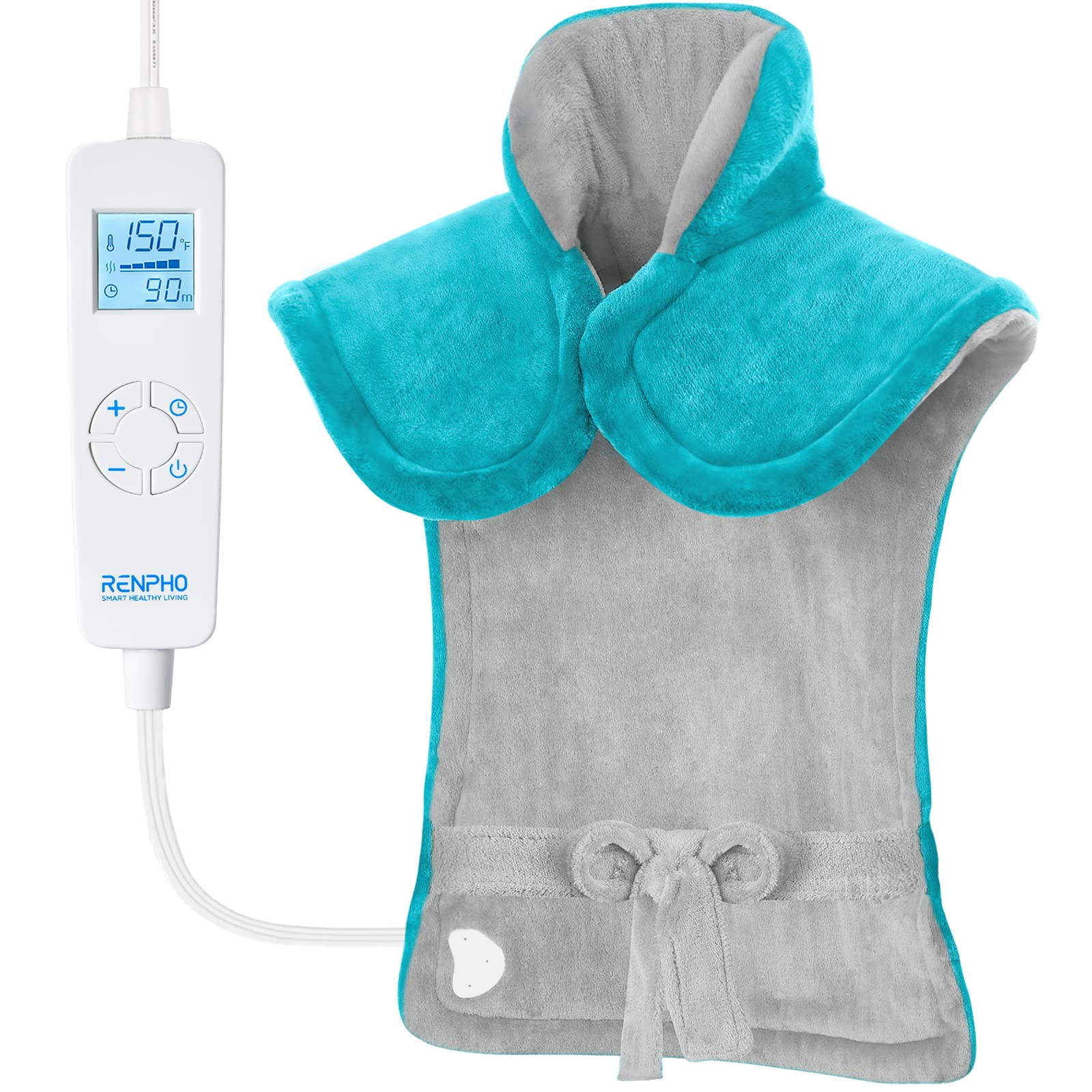 Heating Pad for Back Pain Relief, RENPHO Large Weighted Heating Pads for Neck, Shoulder and Cramps, Electric Heat Pad with Auto Shut Off, Machine Washable, Gifts for Women, Men