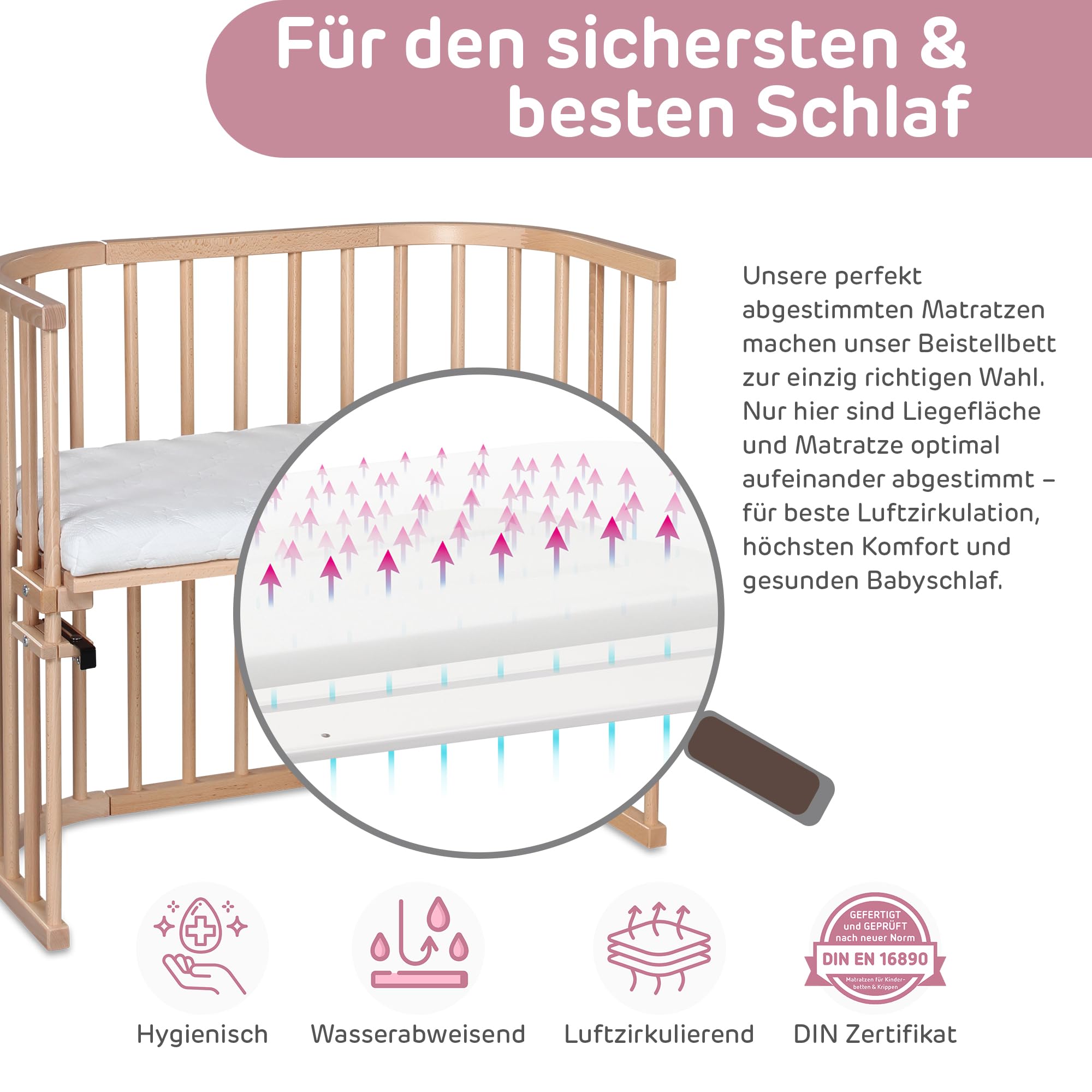 babybay Original lit cododo en bois de hêtre massif modulable hauteur réglable lit bébé évolutif