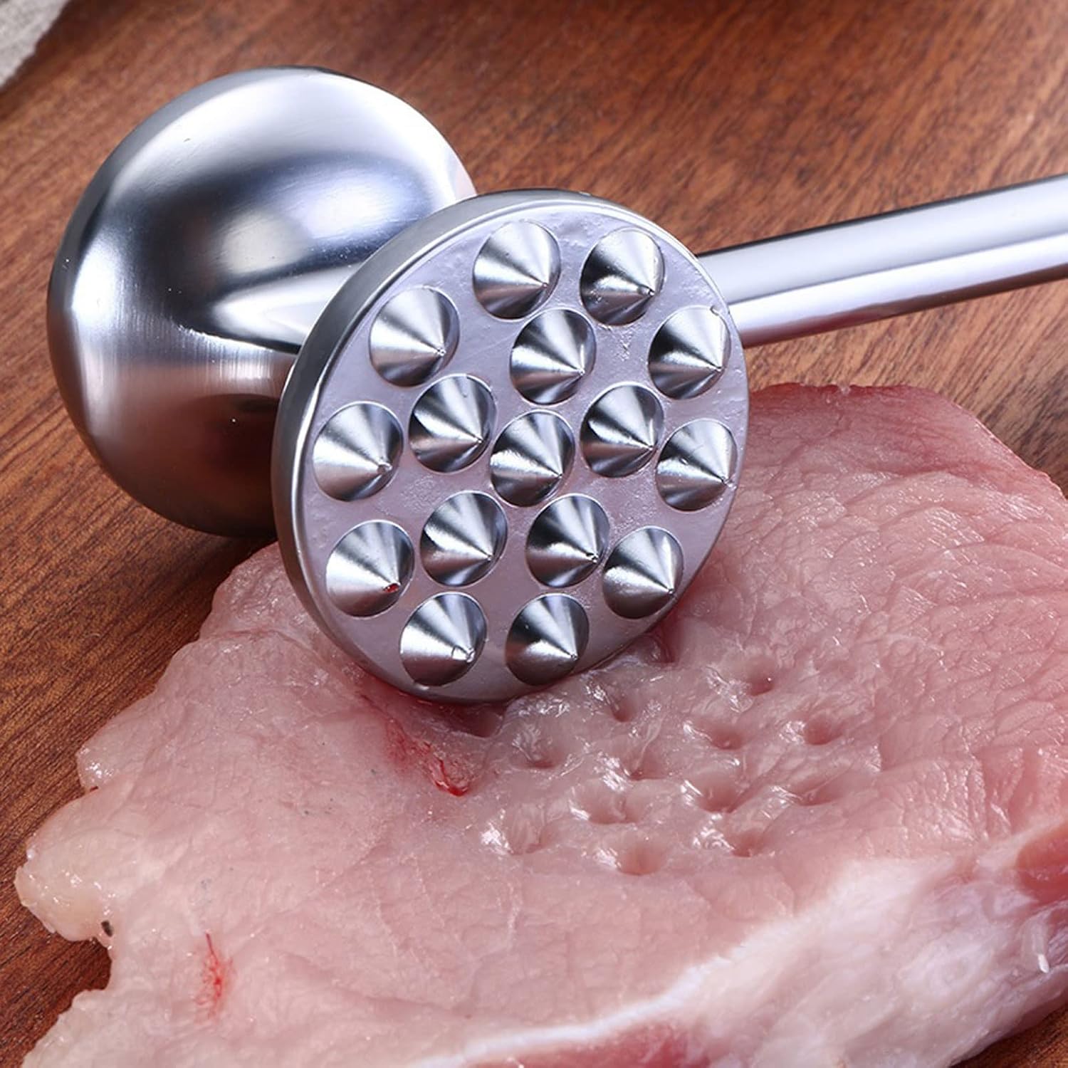 Food Hammer Double-Sided Meat Tenderizer Zinc Alloy Loose Meat Hammer Steak Chicken Hammer Cooking Masher Multifunctional Kitchen Meat Tools