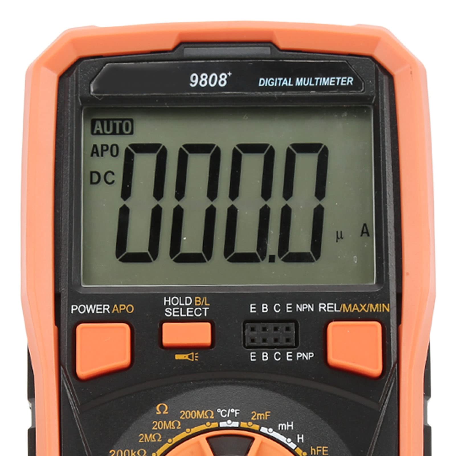 Multimetro Digitale Ad Alta Precisione 9808+, Tester Elettrico Multifunzionale Che Misura la Corrente di Tensione CA CC per Laboratori e Fabbriche, Schermo LCD Trasparente, Design Compatto