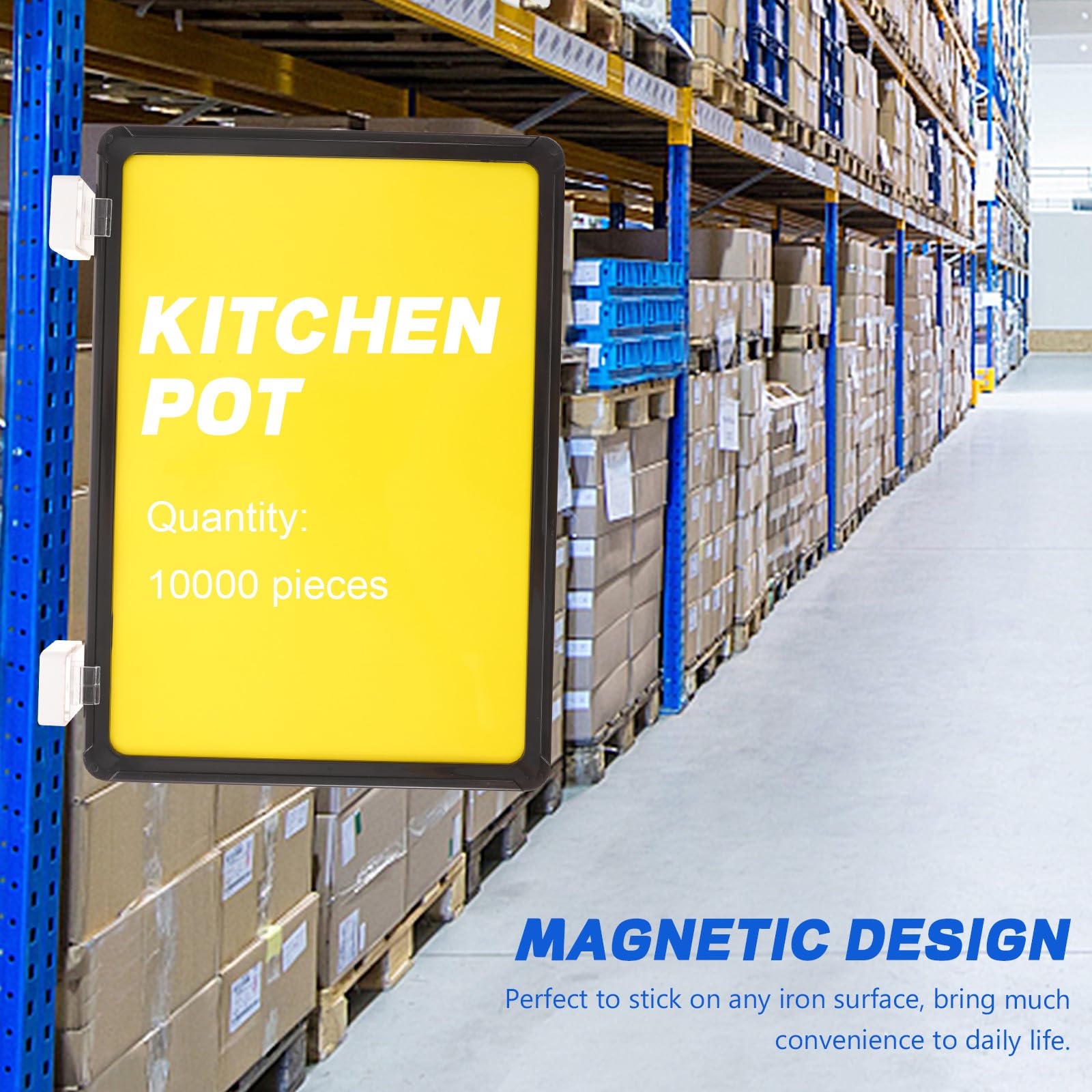 Porta Etichette Magnetiche Giallo 2 Pezzi Abs per Scaffale