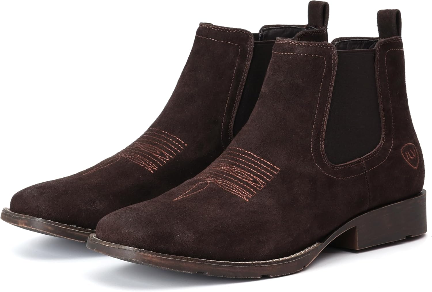 IUV Genuine Cowhide Suede Chelsea Boots For Men Western Boots Ankle Boot Casual Dress Slip On