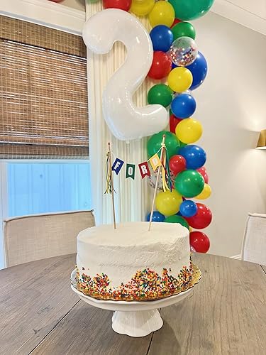 Vista 340 de Globo número 2 de 40 pulgadas, para decoración de cumpleaños y graduaciones, para niños y niñas (color verde claro)