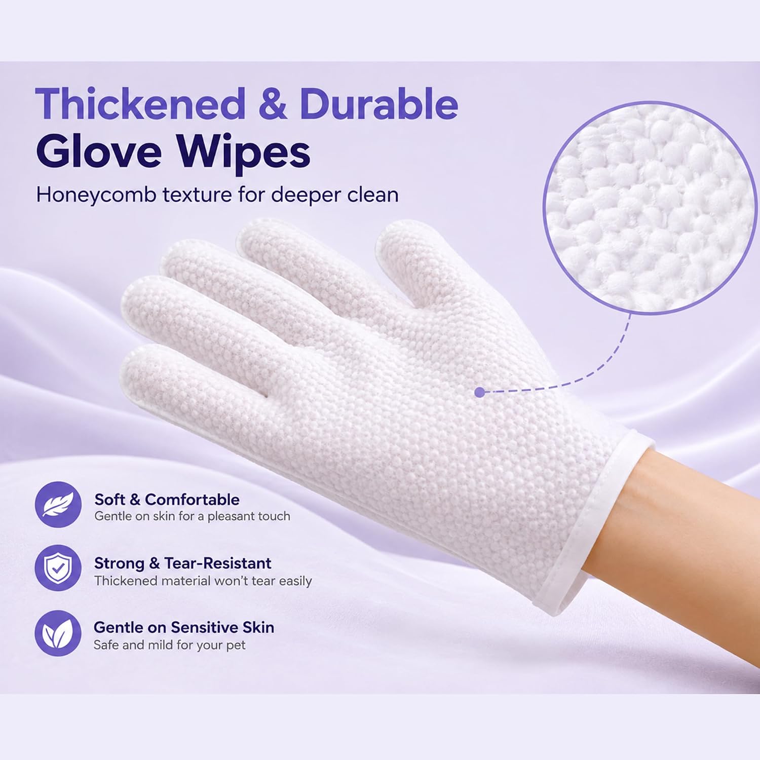 LEVOS 20PCS Pet Glove Dog Cats Wipes Paws and Butt Bath Waterless Cleaning image 5