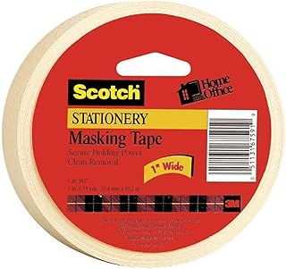 Scotch(R) Home and Office Masking Tape, 1 Inch x 55 Yards,Tan (3437)