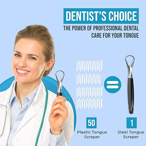 Miniatura 8 de Limpiador de lengua, raspador de lengua para curar el mal aliento, limpiador de lengua de acero inoxidable, raspadores de lengua para adultos y