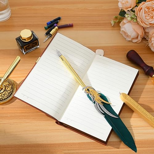 Miniatura 8 de Joyeee Bonito juego de pluma y tinta para cuaderno, con pluma estilográfica, tinta de caligrafía, escritura de dibujo artístico, palos de sellado de
