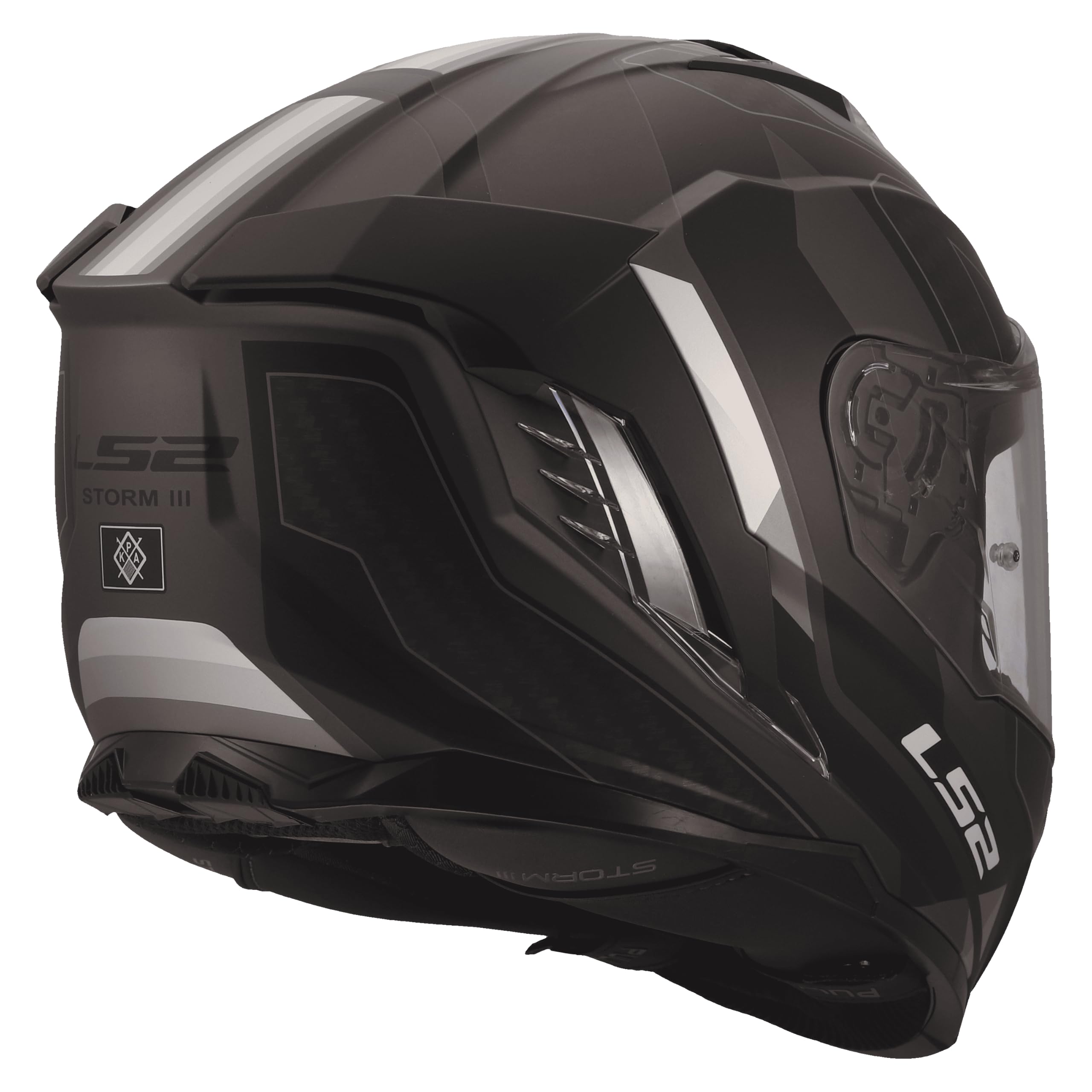 LS2, Casco Moto Integral STORM III SPORTY Black Grey, XXS
