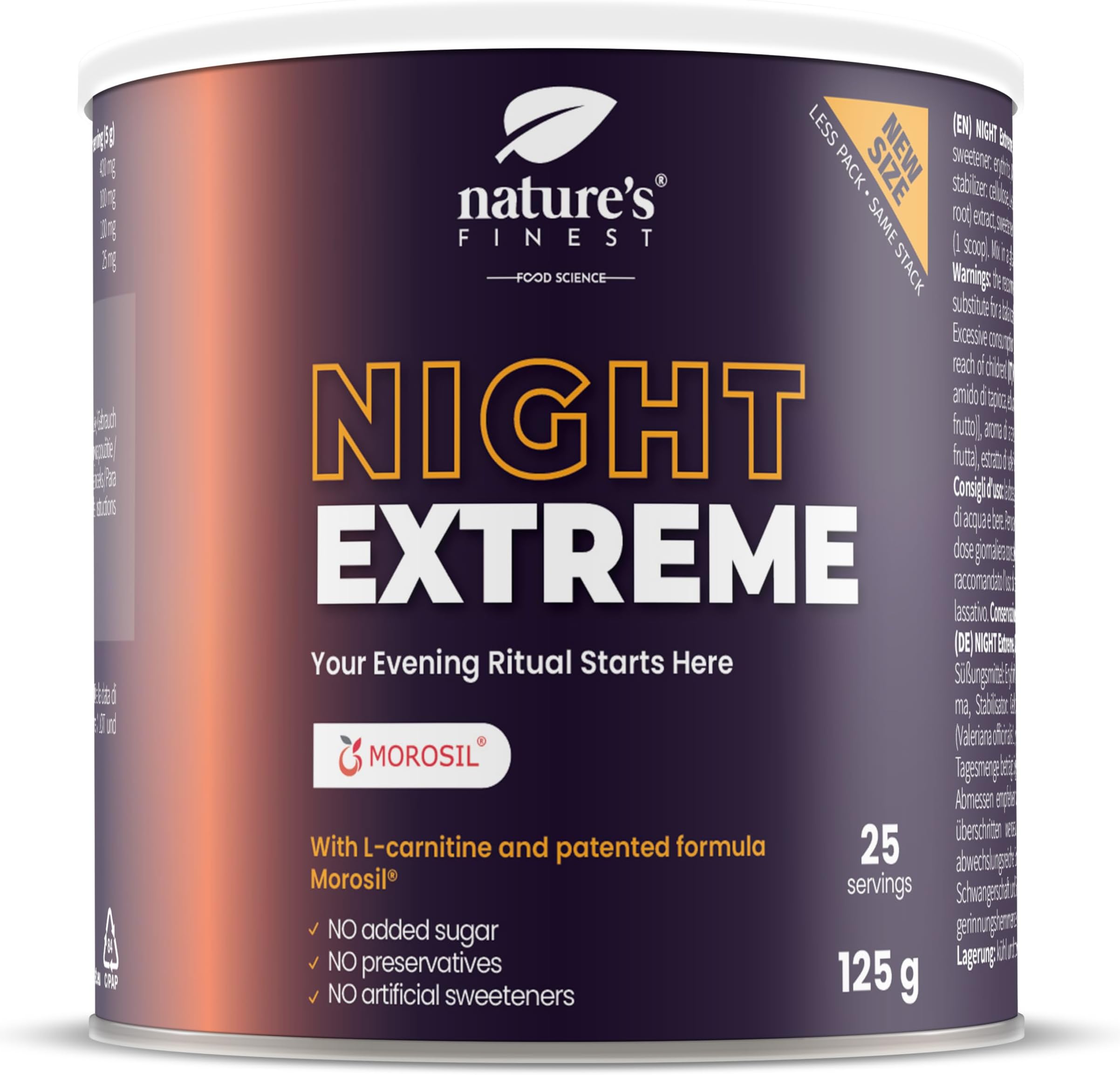 Nature's Finest by Nutrisslim Night Burn Extreme - Night Formula with Morosil (400 mg), L-Carnitine - Natural Valerian Sleep Aids for Adults - Vegan, Gluten Free