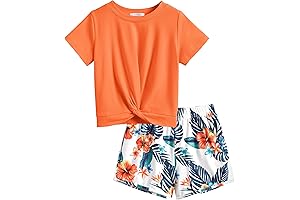 Girls vsco outfits Twist Front Top and Shorts Set for Teen Outfits Activewear Tracksuit