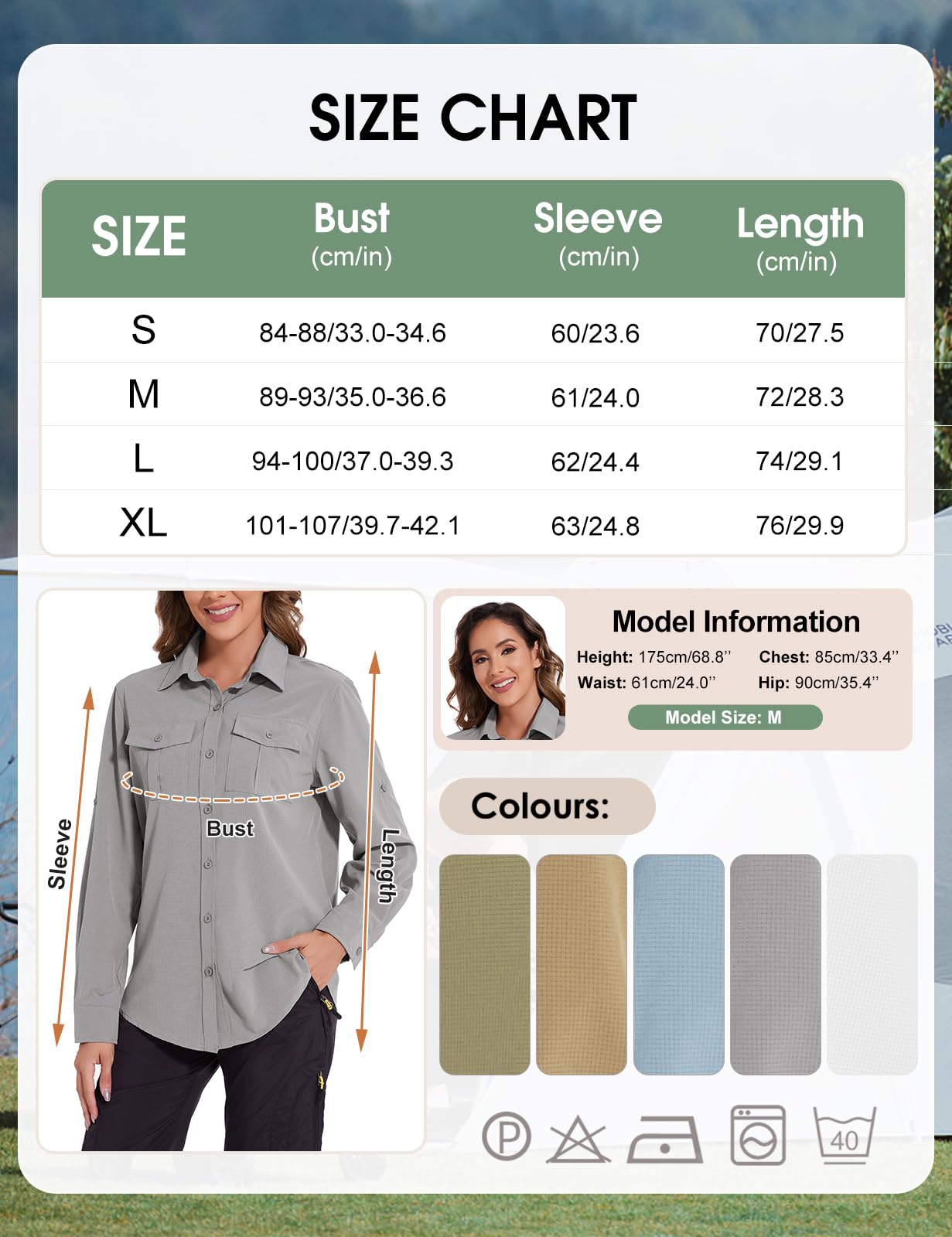Tuopuda Chemisier Femme Chic Élégant Blouses UPF 50+ Protection Solaire T-Shirt Chemise Col en V avec Boutons Respirant Tunique Haut Manches Longues Décontracté Tops Randonnée Safari