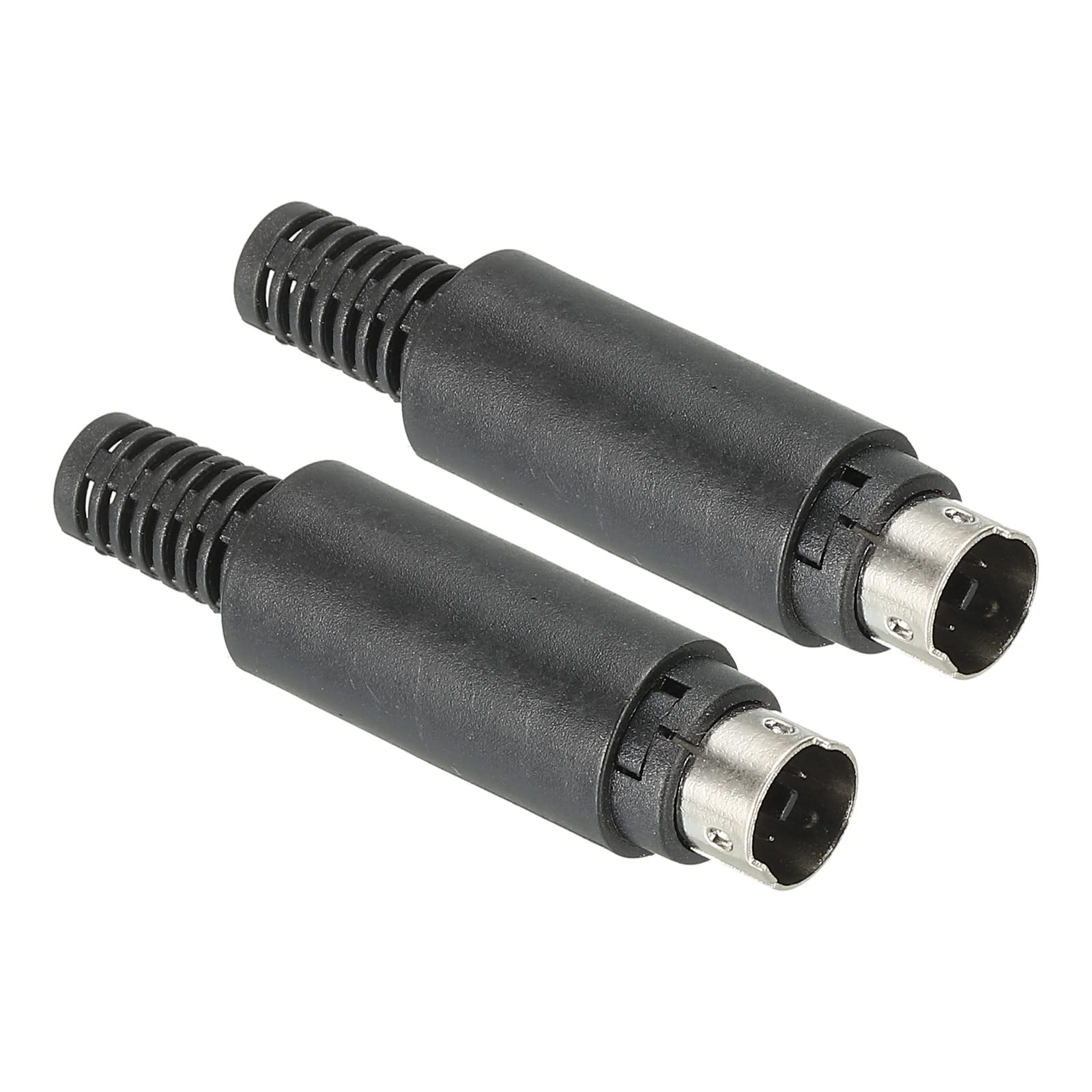 PATIKIL S-Video DIN Mini Male Socket 7 Pin Signal Transmission for TV DVD Player Pack of 2, Black, 54x13mm
