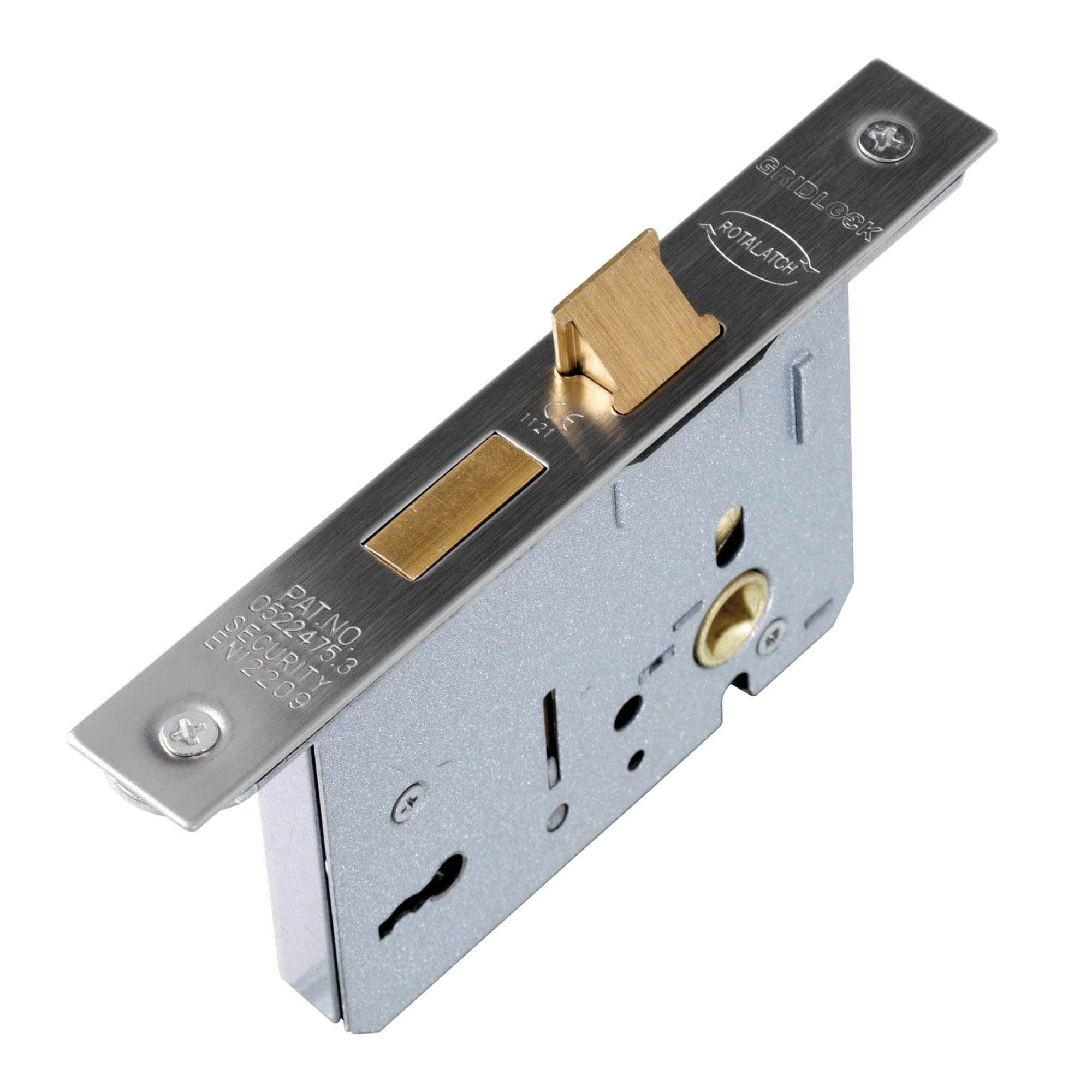 Uap Satin Stainless 3 Lever Mortice Sash Lock 65Mm - Door Lock With Key, Door Latch Mortice Lock For Internal And External Doors, Lever Mortice Sashlock ( - 65Mm)