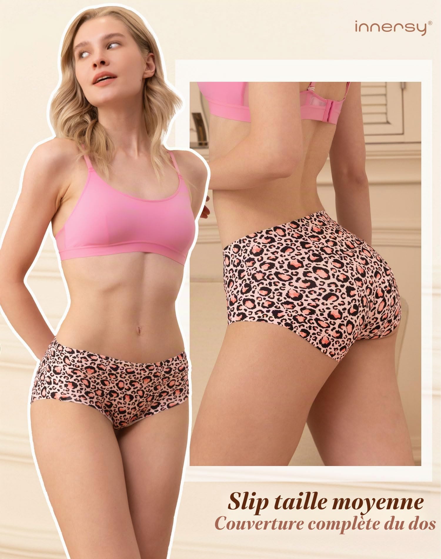 INNERSY Culotte sans Couture Femme Taille Basse Culottes Invisible sous-Vêtements Léger Lot de 4