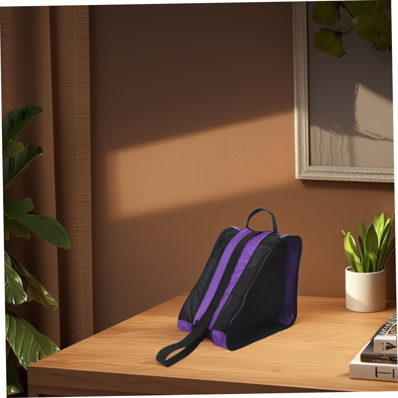 KOMBIUDA Borsa per Pattini a Rotelle 2 Pezzi Oxford, Capiente | Design Multistrato, Tracolla Ergonomica, Uso Outdoor, Adatta a Pattini a Rotelle e Scarpe