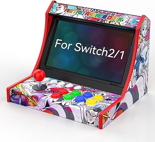 D.Gruoiza Switch 2 Controller Arcade Fighting Stick for Switch 2OLEDSwitch 12 Game Card Slots & SD Card,Support Turbo, Play While Charging, Portable
