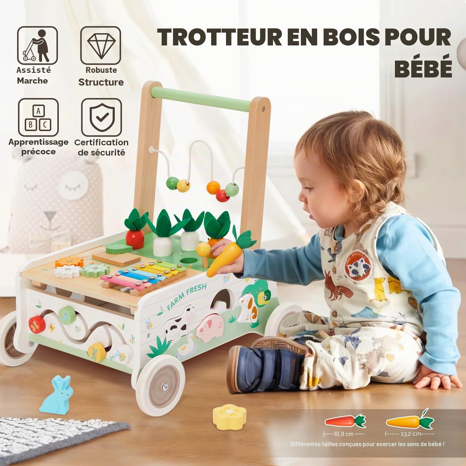Labebe - Trotteur Bebe, Marcheur, Chariot de Marche, Chariot Enfant, Trotteur pour bébé de 1 à 3 Ans