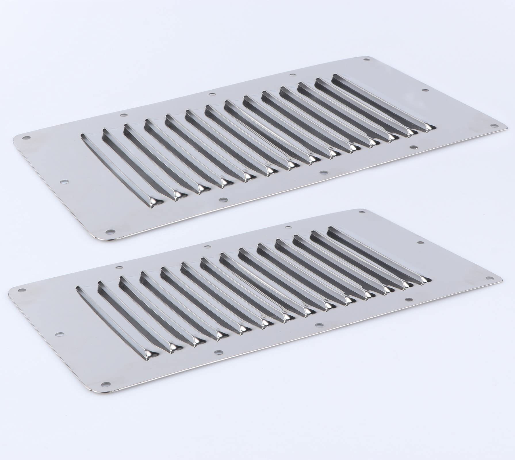 Pebbly Beach 9" x 5" Stainless Steel Stamped Louvered Vent Rectangular Air Grill Cover （2PCS