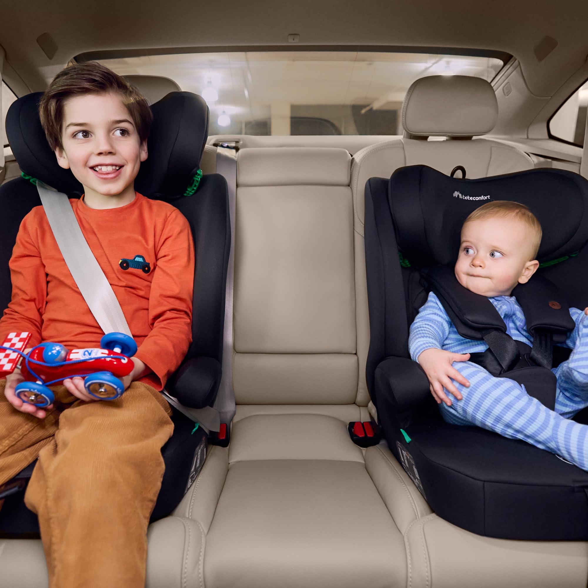Bebeconfort Ever i-Safe, Alzador Coche Niño, De 15 Meses a 12 Años, 76-150 cm, Silla Coche Evolutiva, Seguridad R129, Protección frente a Impactos Laterales, 11 Posiciones Reposacabezas, Full Black