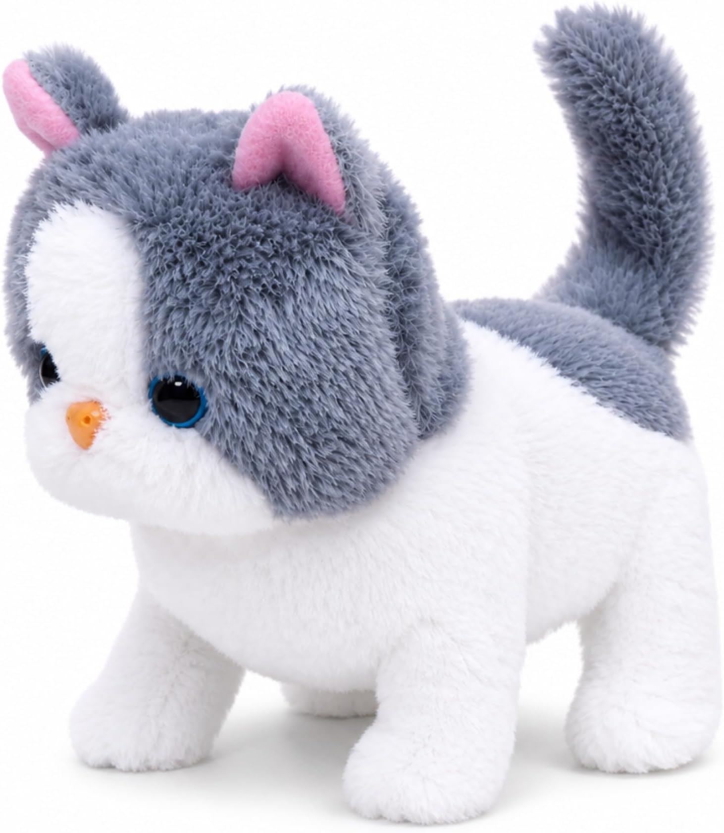 Fuzzbuzz Sasha Walking Cat Stuffed Toy for Kids, Soft Plush, Purple, 3Y+ | Soft, huggable plush cat for kids aged 3 years and up. Cute, safe and gift-friendly for playtime and cuddles.