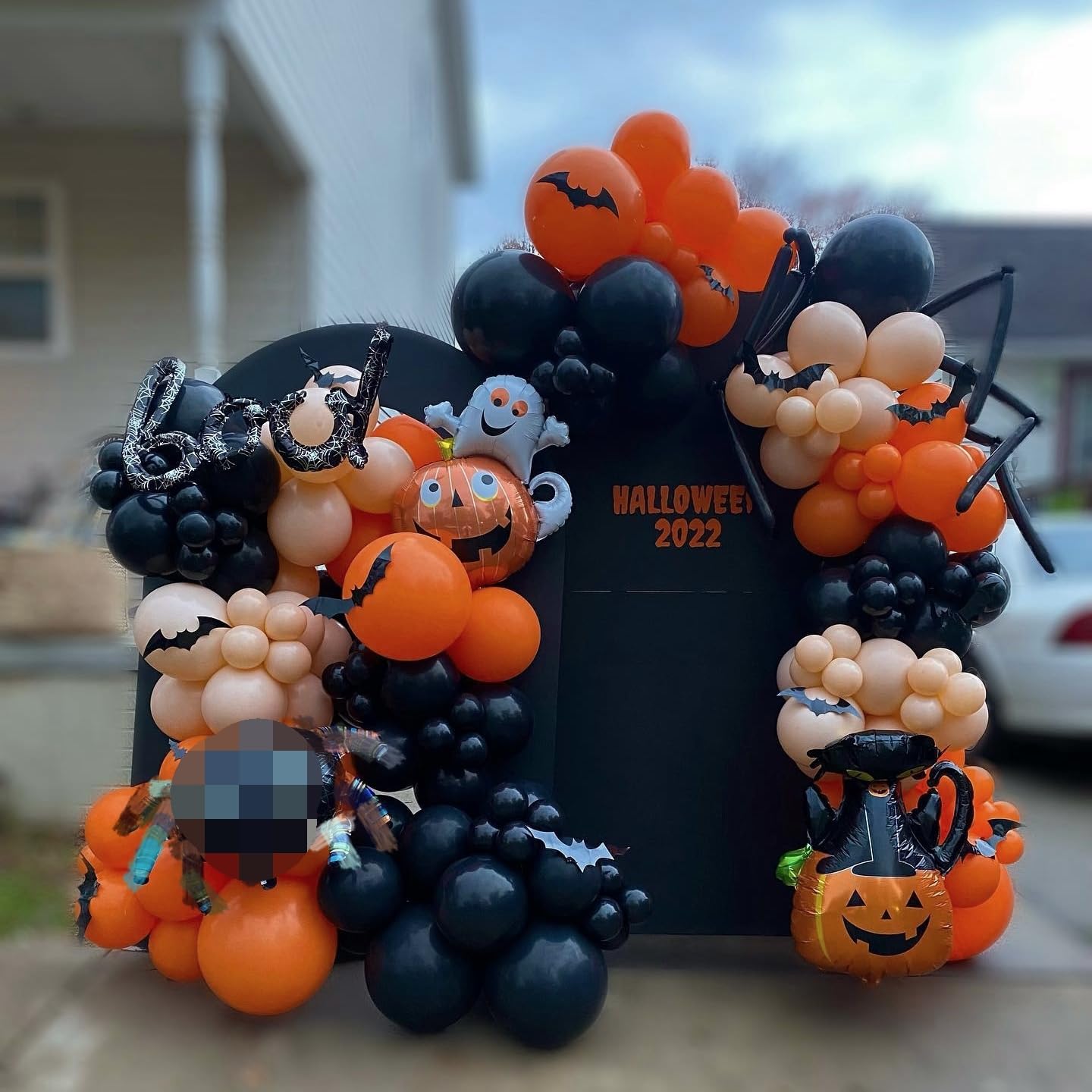 134Pcs Orange & Black Balloon Arch Garland Kit – Halloween, Different Sizes, With Glue & Tape