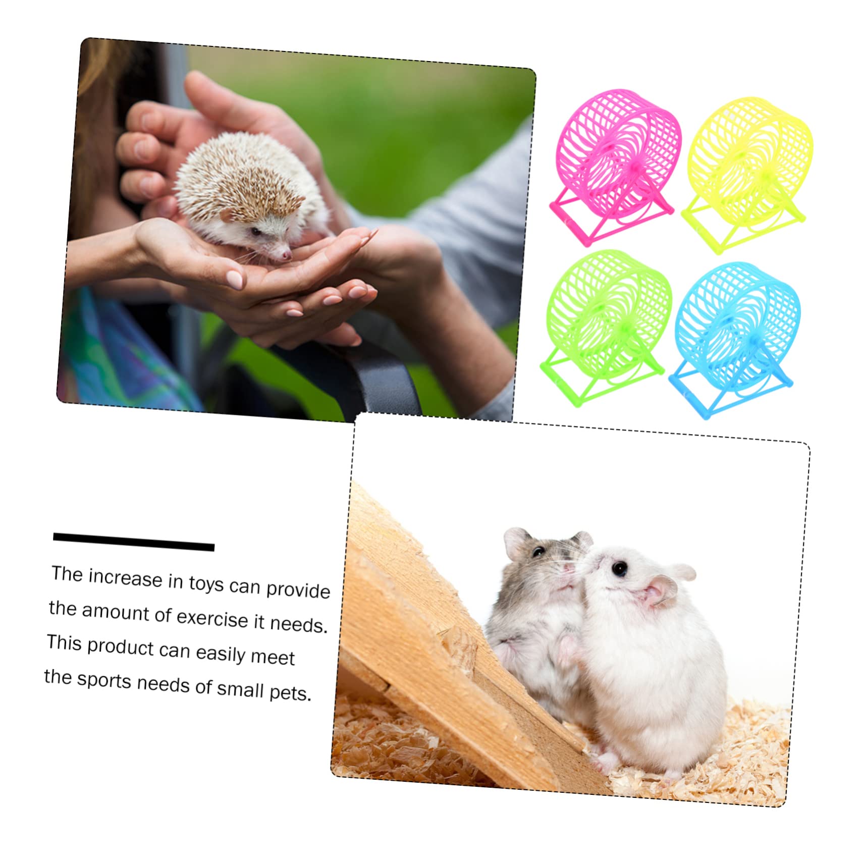 BESPORTBLE 4Pcs Hamster Exercise Wheels Silent Running Wheels for Hamster Supplies Non Slip Material Fun for Pets for Reducing Stress and Boredom