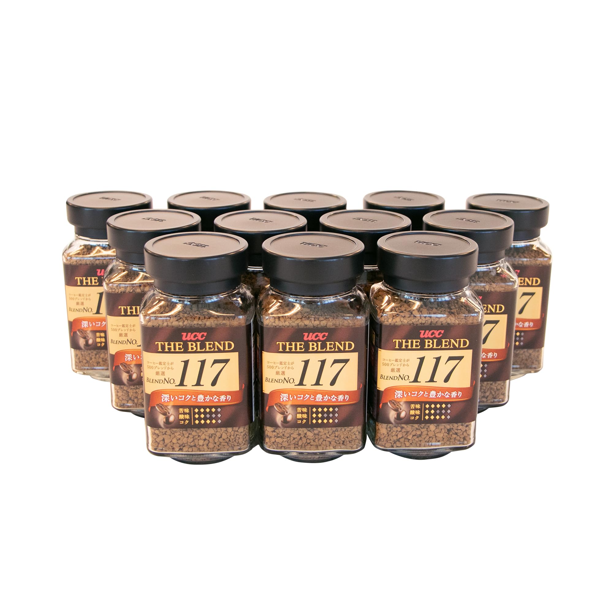 UCC The Blend 117 Instant Coffee, Instant Black Coffee, Rich Flavor, Imported from Japan, 3.17 Oz (90 g), Pack of 12