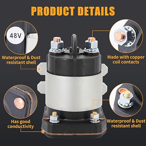 Miniatura 2 de 48 V 4 terminales carro de golf resistente solenoide relevo Assy reemplazo para G22G29 Drive Electric 2007 en adelante JU6-H1950-00