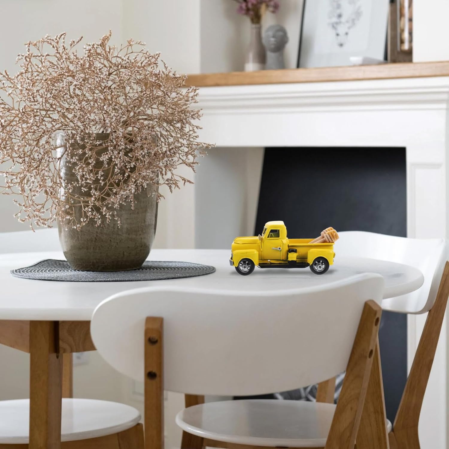 UPKOCH 1set Bee Themed Tiered Tray Decor Mini Honey Truck Toy Artificial Honey Farmhouse Style Ornament for Kitchen Dining Table Centerpieces for Bee Party Decorations