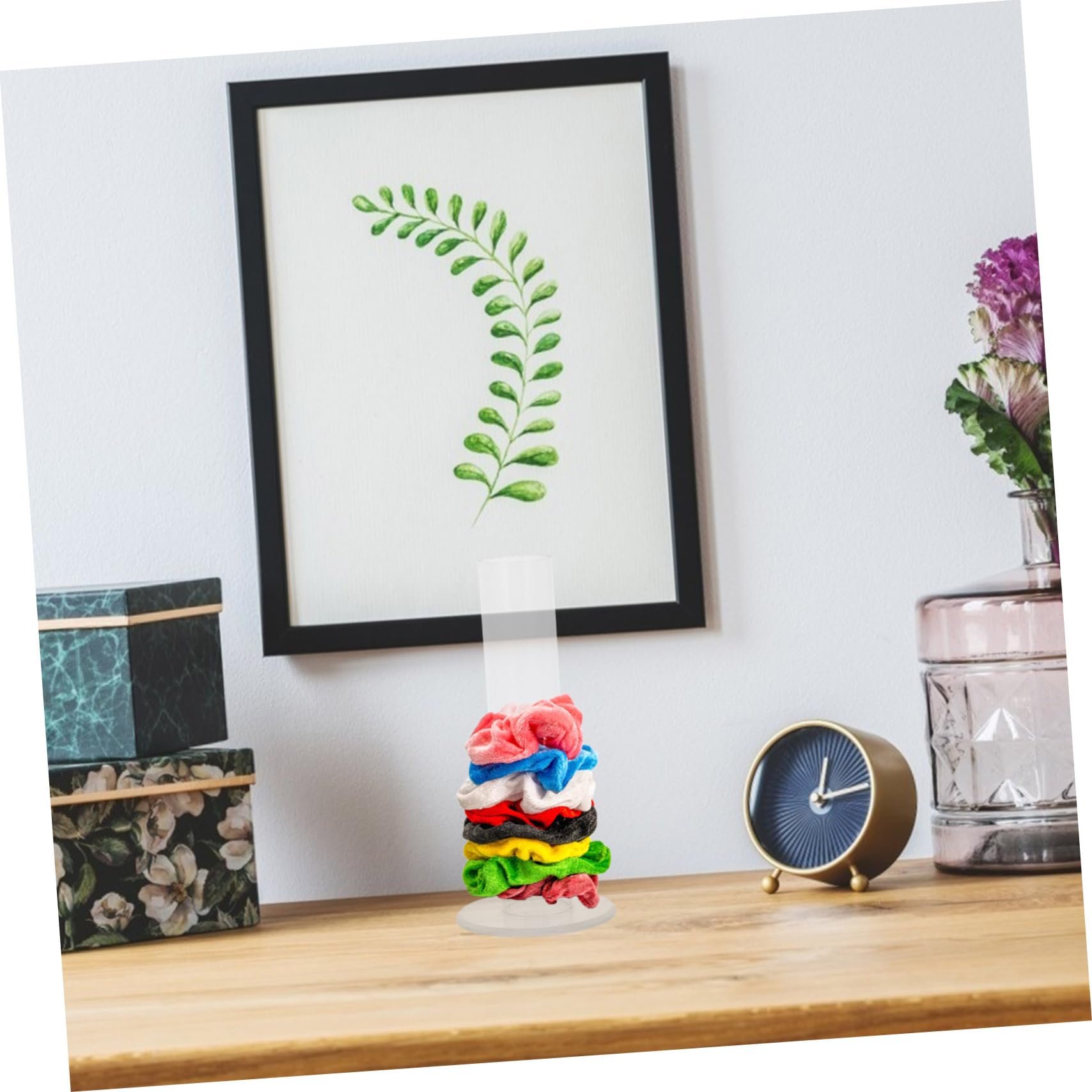 ERINGOGO Clear Acrylic Scrunchie Holder Stand Hair Tie Organizer for Jewelry Display Stand Lightweight and for Organizing Scrunchies and Accessories