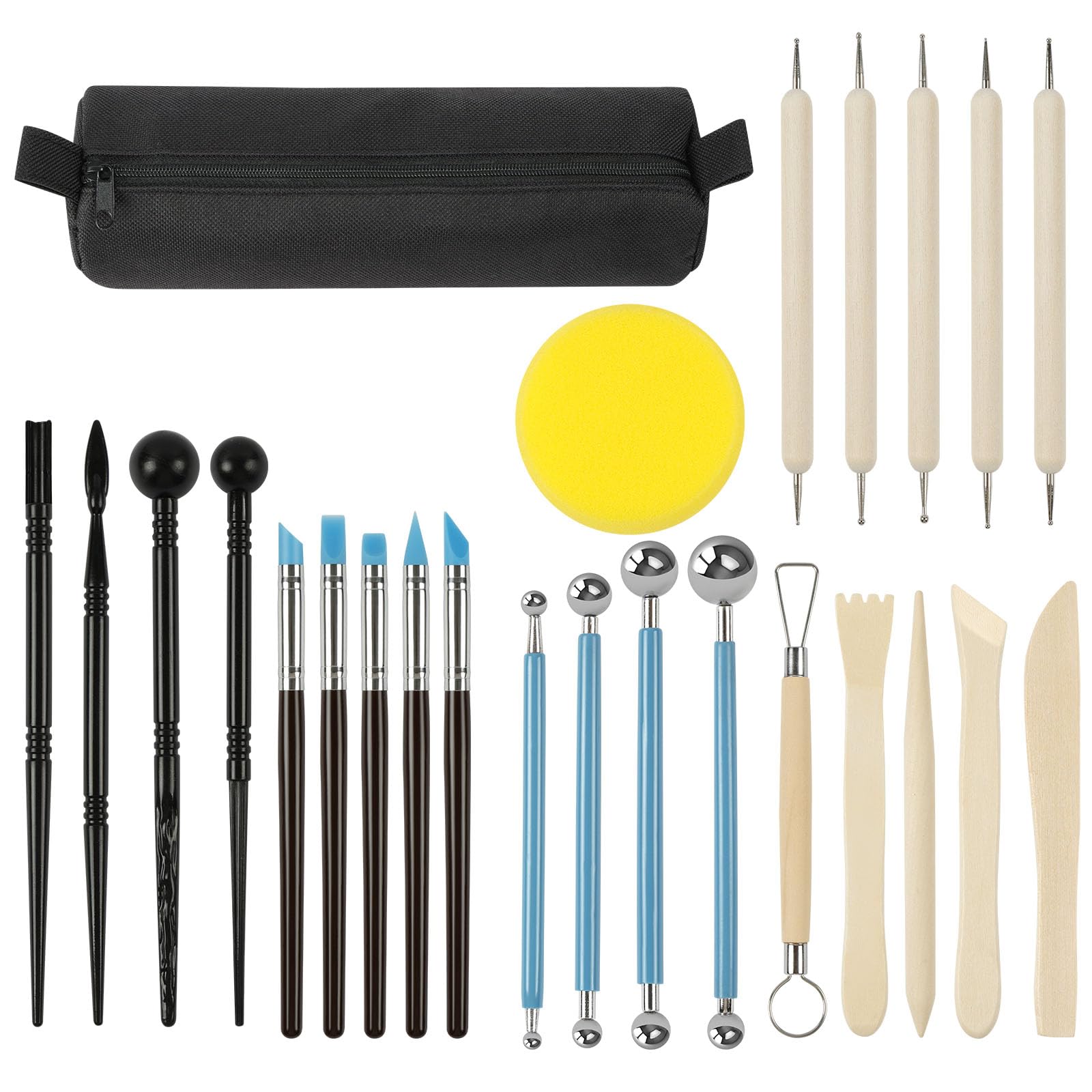 NUTKIT 25PCS Polymer Clay Tools, Modeling Clay Sculpting Tools Set