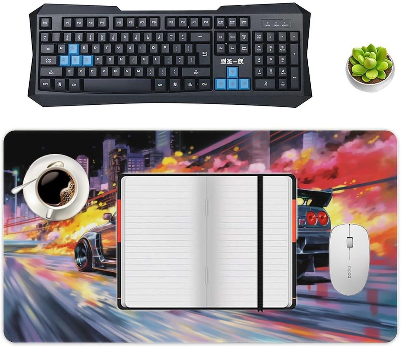 JDM Car Desk Mats on Top of Desks Pad Japanese Large Mouse Pads Gaming Cool R32 Tokyo Drift JDM Car Big Mousepad for Desktop Keyboard Computer Mat 40X75cm