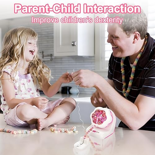 Miniatura 4 de FIETODK Kit eléctrico giratorio de cuentas de arcilla, cuenco automático de cuentas de arcilla con 2 agujas de cuentas de ojo grande, hilador de