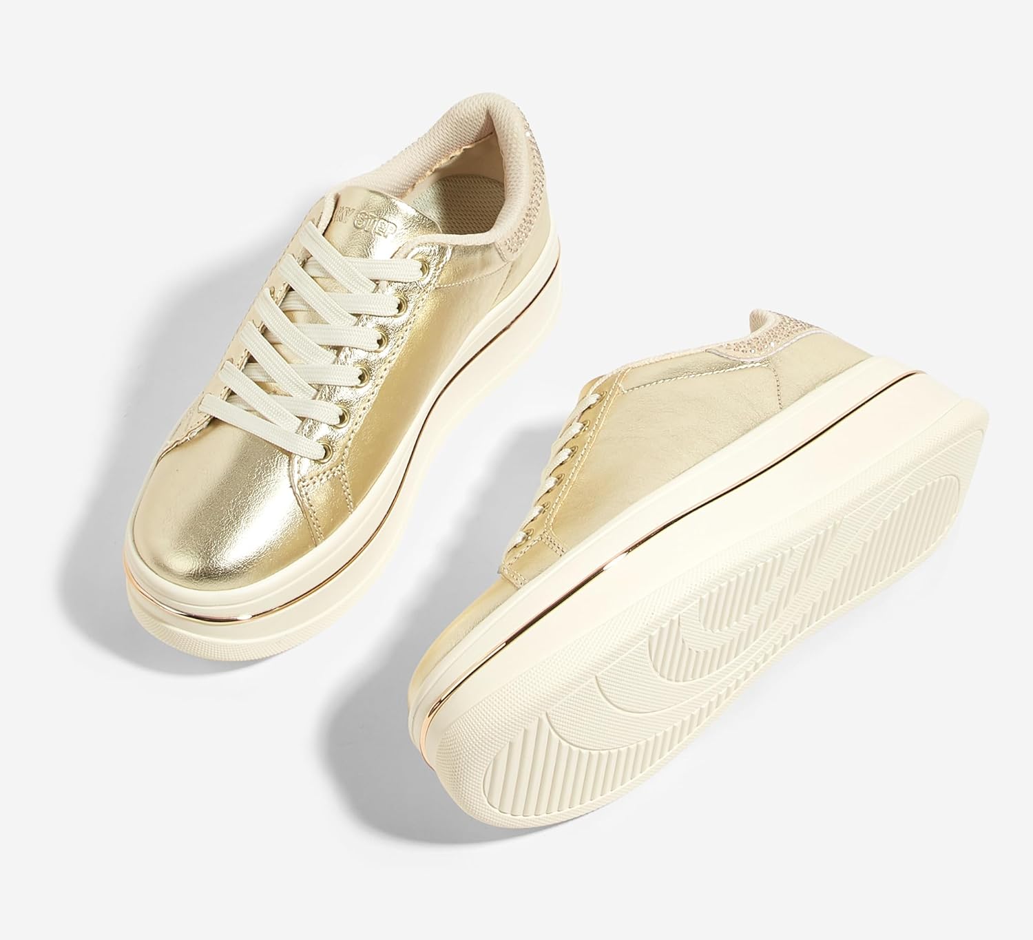 LUCKY STEP Women's Chunky Fashion Sneakers High Platform Rhinestone Butterfly Casual Faux Leather Durable Walking Tennis Shoes - Image 9