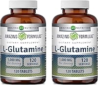 Vista 1 de Amazing Formulas L - Suplemento de tabletas de glutamina de 1000 mg Sin OMG Sin gluten Fabricado en Estados Unidos (120 unidades 2 unidades)