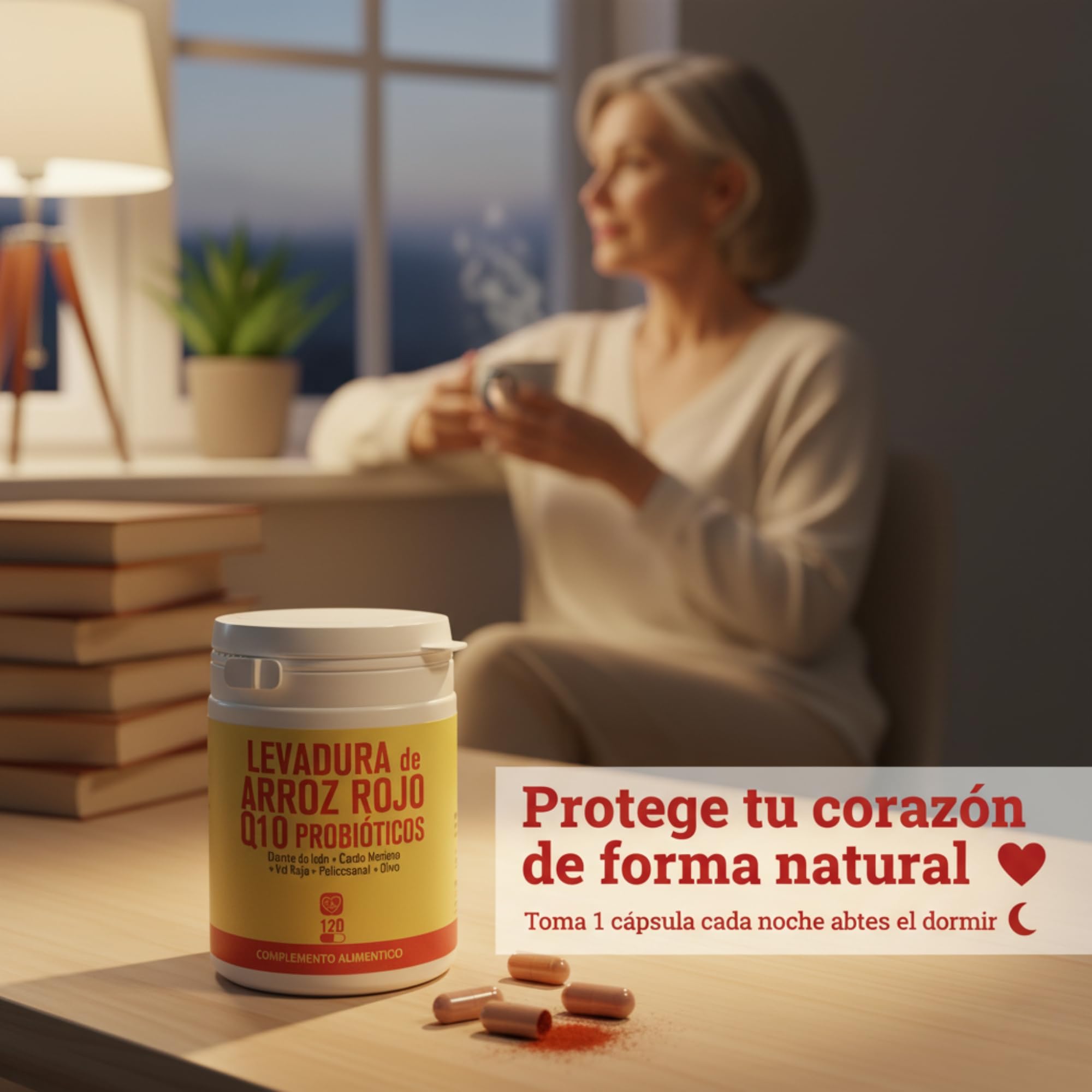 EUROPEA levadura de arroz rojo con Q10 y monacolina k - Arroz rojo colesterol capsulas con Diente de león Cardo mariano y probióticos que ayudan al hígado e intestino - red yeast rice coq10