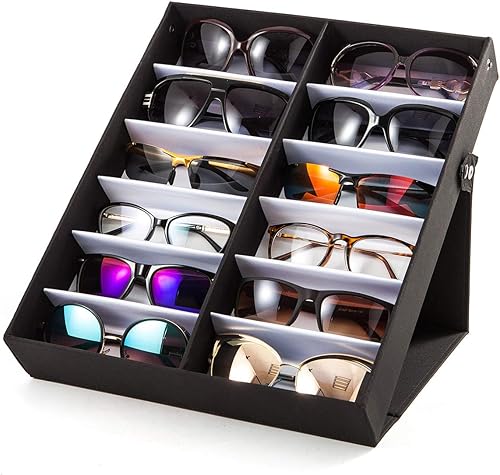 TRIUMPH VISION Organizador de lentes de sol, soporte para lentes de almacenamiento, estuche para lentes múltiples, caja para gafas con tapa