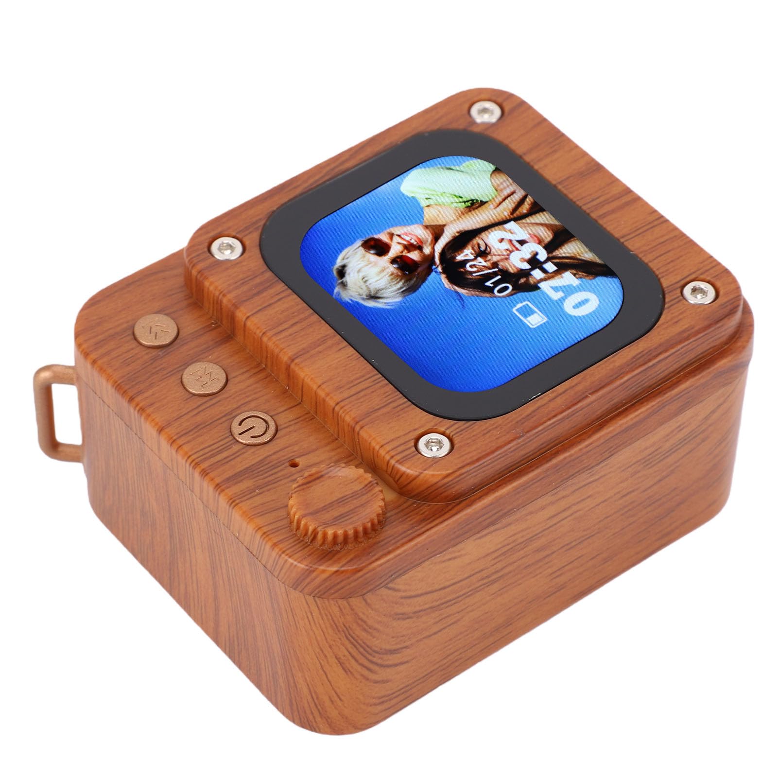 Asixxsix Altoparlante Bluetooth con Touchscreen, Portatile Wireless per | Mini altoparlante intelligente con schermo da 2,0 pollici, sveglia, Bluetooth 5.3 per l\'home office all\'aperto